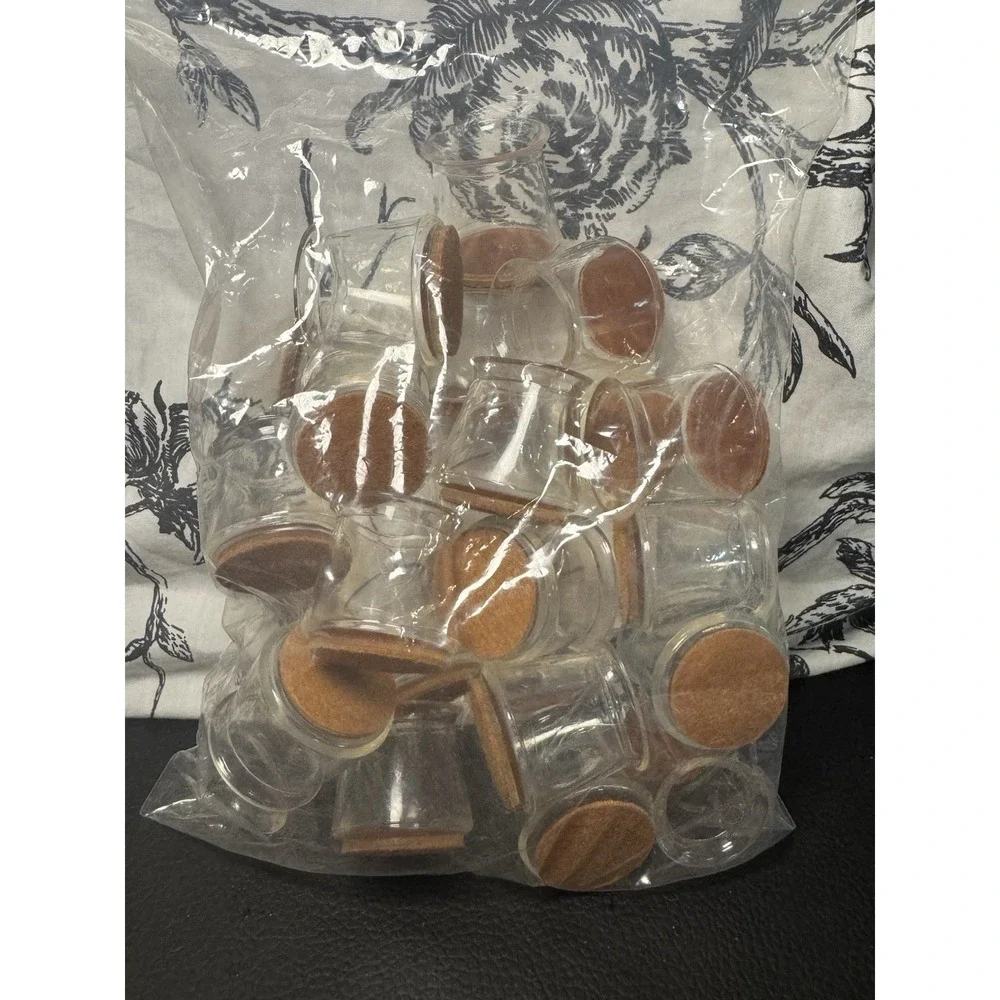 24 Piece Clear Chair Leg Floor Protectors Silicone Stretch Cork Bottom Medium